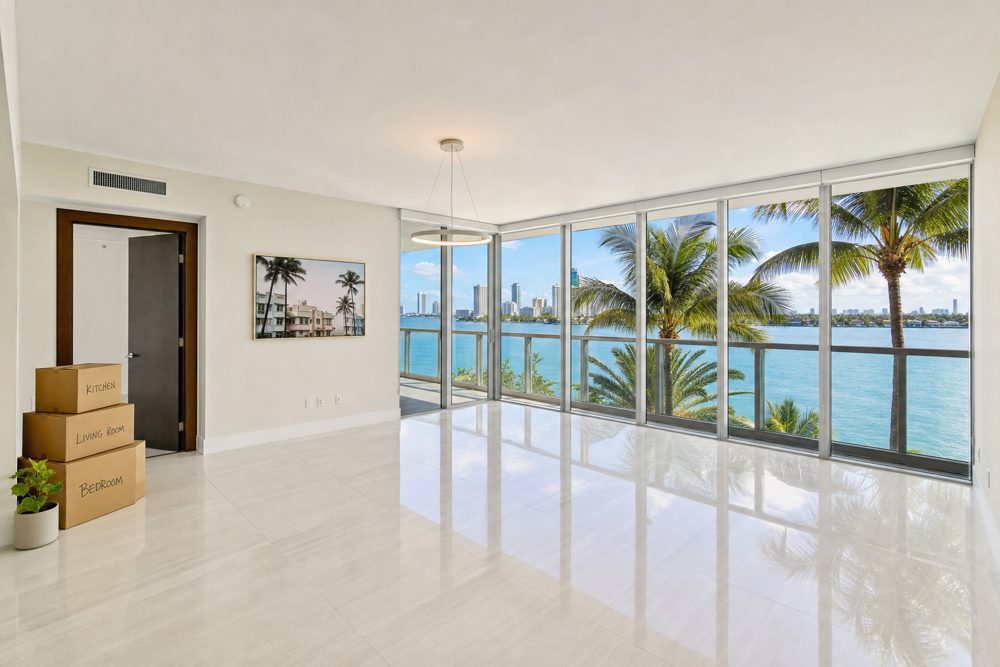 Move in cleaning of a bright Miami bayfront condo