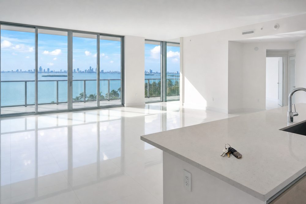 Move out cleaning leaving a spotless Miami home with bay views